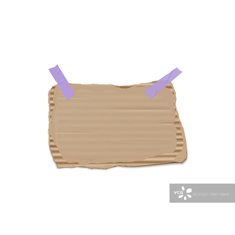 紫色胶带固定的破纸板图片素材