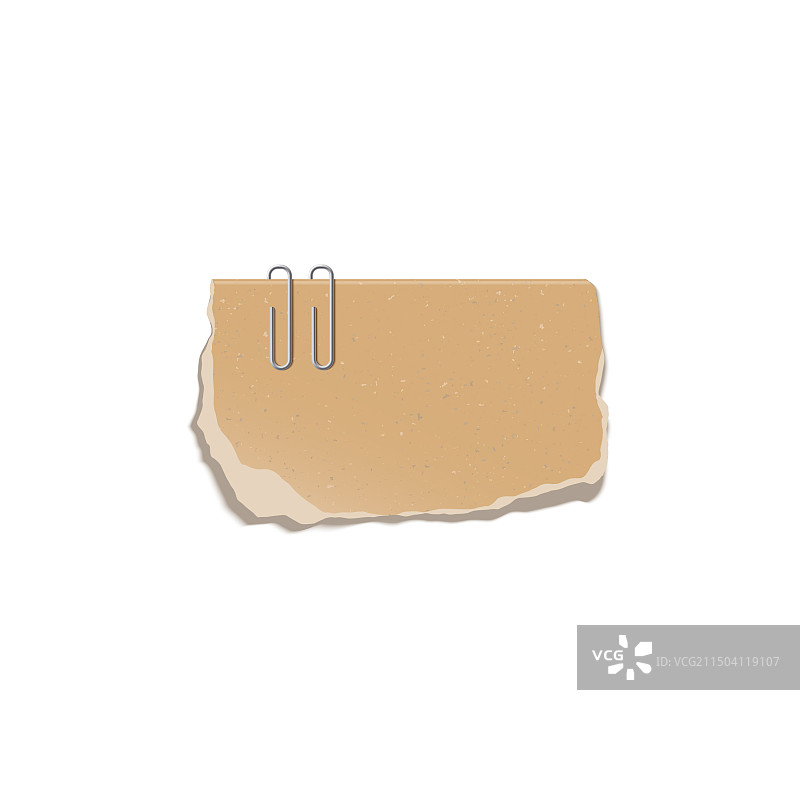 带曲别针的破损纸板图片素材