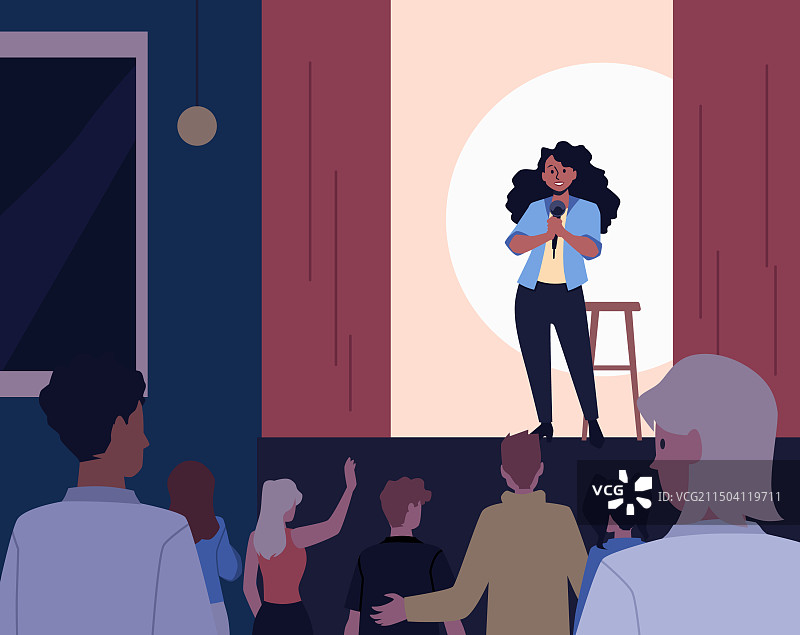 扁平风格的年轻喜剧演员图片素材