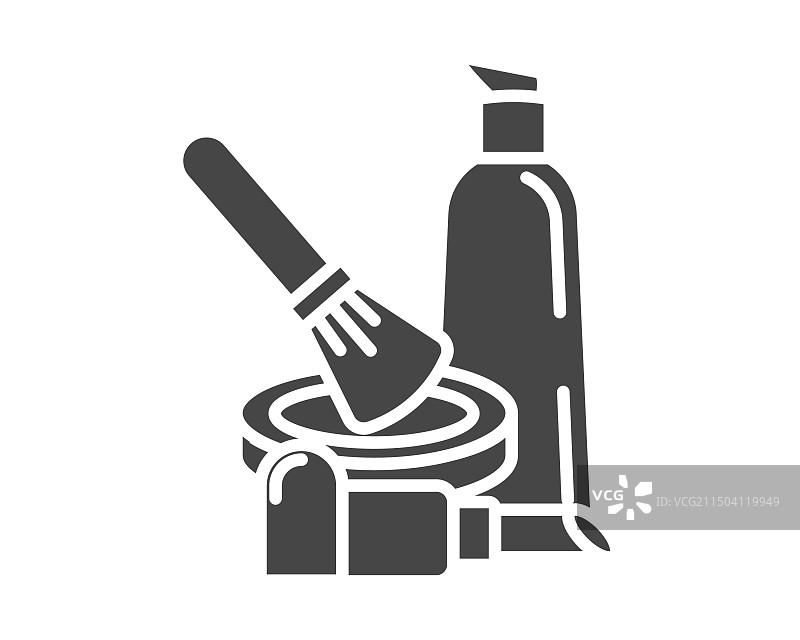 化妆品美容黑色图形套装图片素材