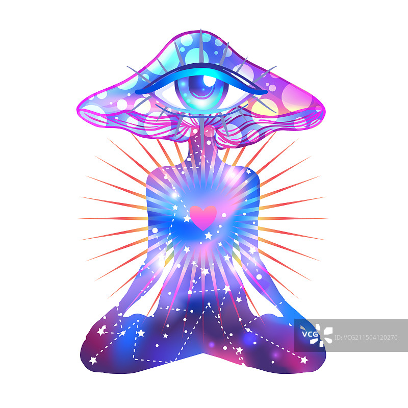 迷幻蘑菇使人产生幻觉图片素材