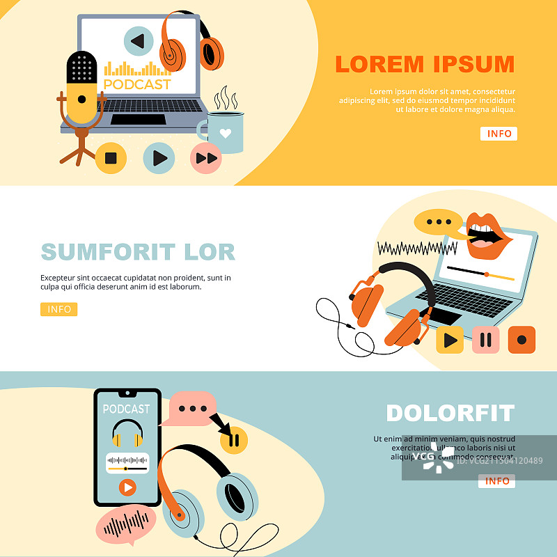 播客banner音乐音频或视频广播图片素材