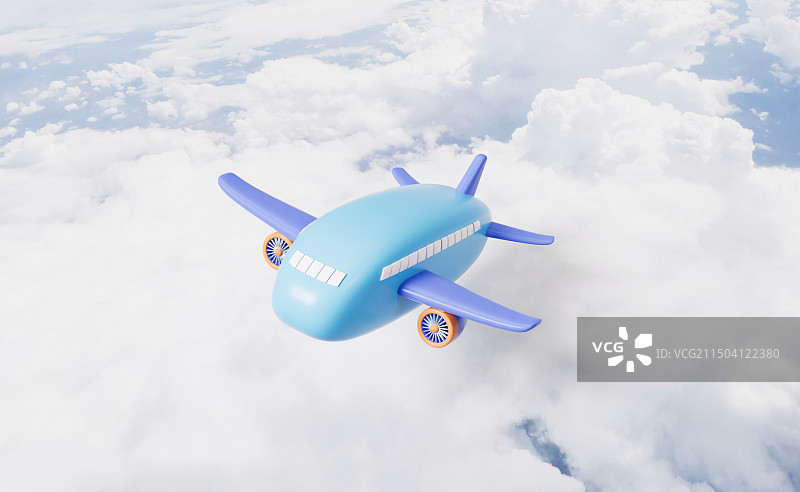 卡通飞机3D插画图片素材