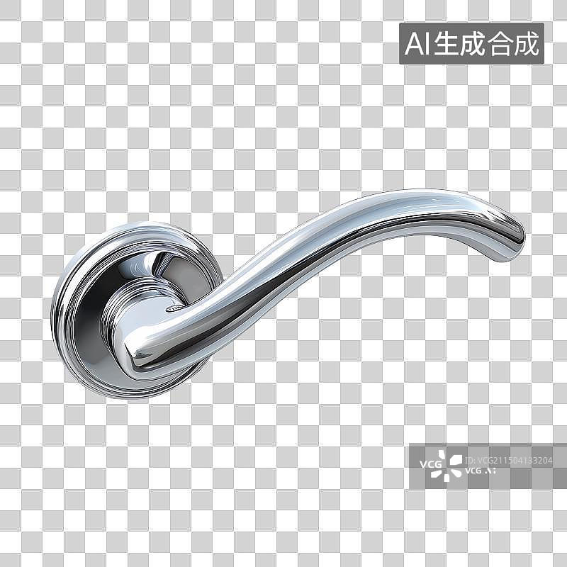 【AI数字艺术】金属质感门把手零件免抠元素图片素材