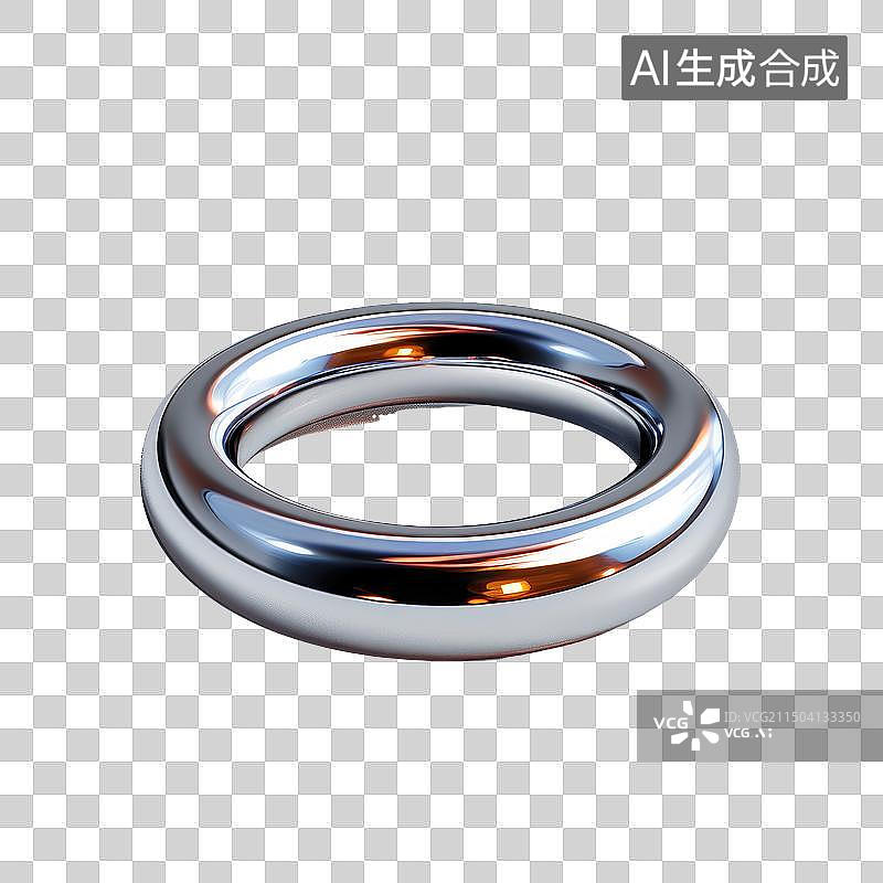 【AI数字艺术】3d银色戒指免抠元素图片素材
