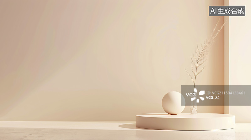 【AI数字艺术】清新风3D产品展台背景图片素材