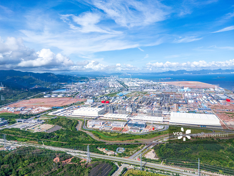 航拍惠州大亚湾开发区石化区，工业区图片素材