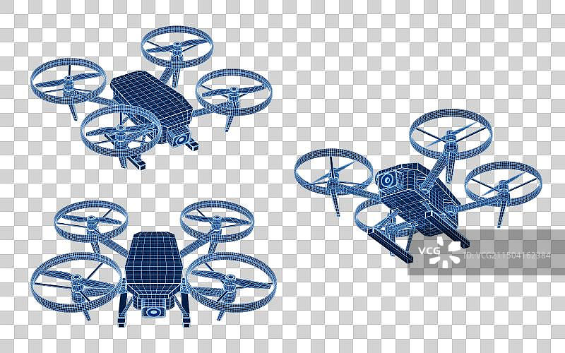 数字科技感无人机三维渲染图片素材