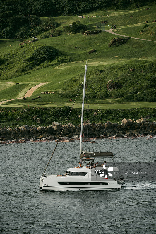 香港东龙洲 度假游艇 海岛旅游派对图片素材