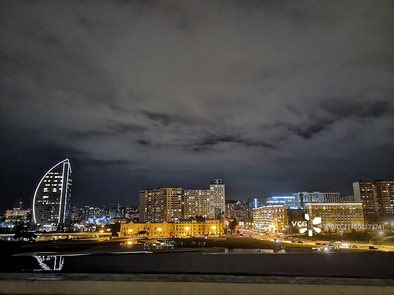 巴库夜幕色彩图片素材