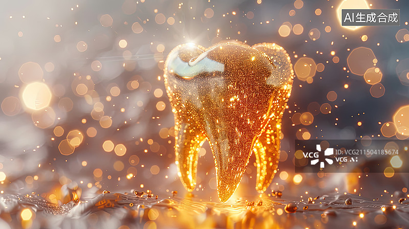 【AI数字艺术】金色牙齿图片素材