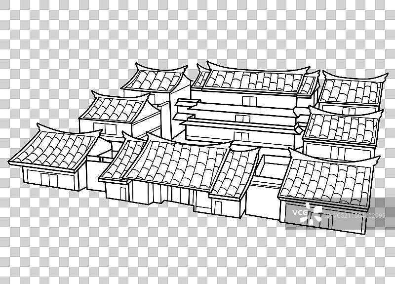 泉州海丝文化研学营地线稿图片素材