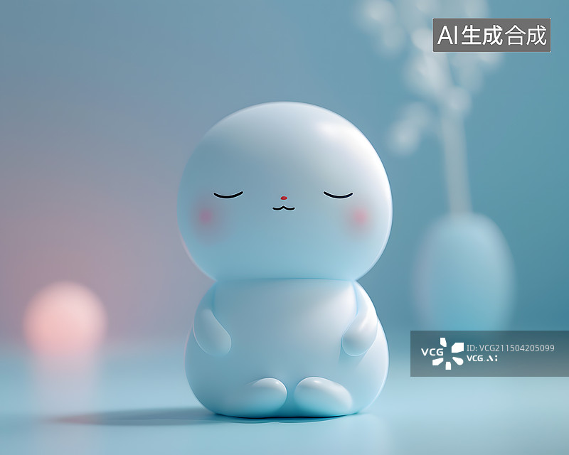 【AI数字艺术】一个代表淡定平静的玩偶手办图片素材