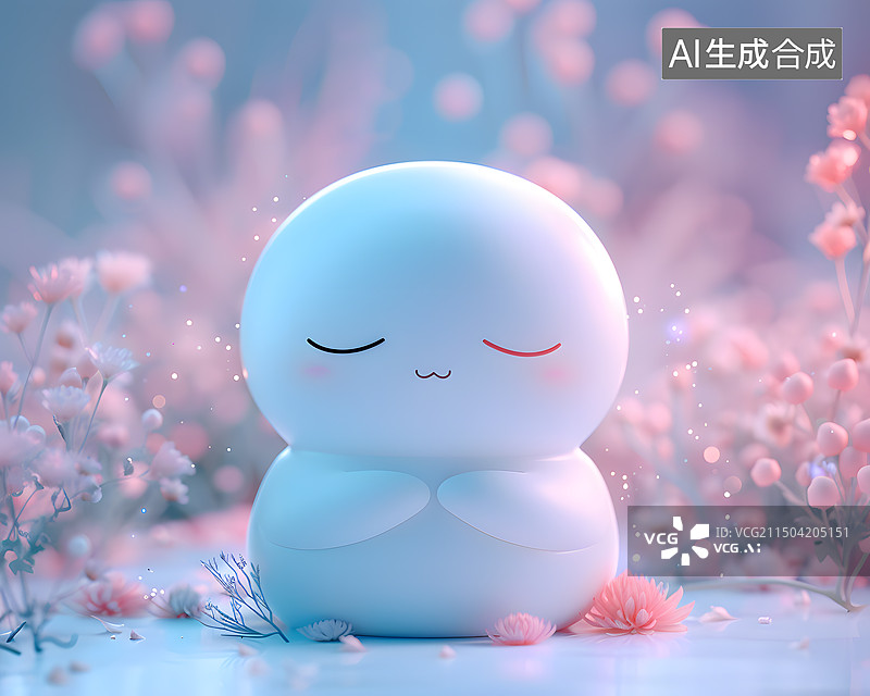 【AI数字艺术】一个代表淡定平静的玩偶手办图片素材