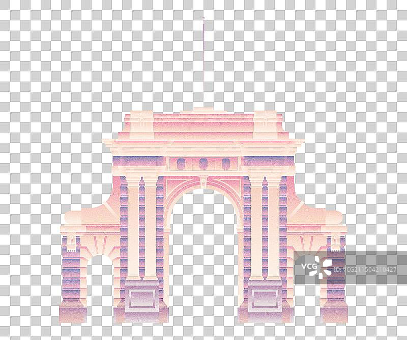 清华大学清华园二校门，北京市高校地标建筑,，文创产品图案设计图片素材