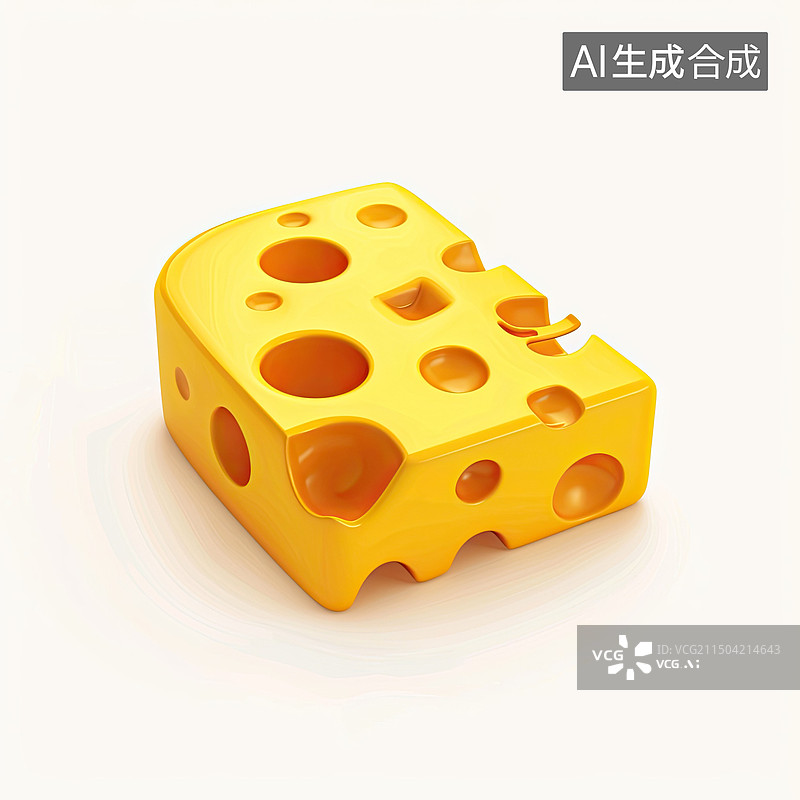 【AI数字艺术】卡通三维奶酪素材图片素材