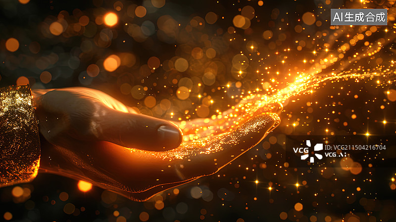 【AI数字艺术】金手指点石成金图片素材