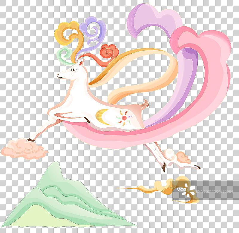 敦煌九色鹿元素图片素材