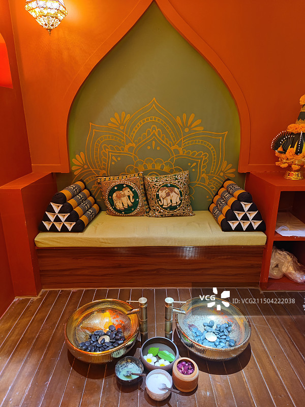 东南亚南亚泰式傣族风格文化室内装潢图片素材