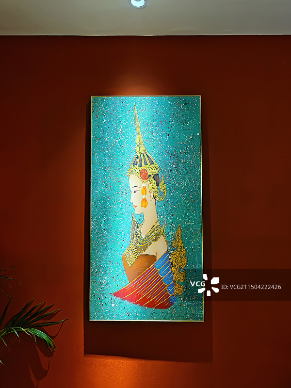 东南亚南亚泰式傣族风格文化室内装潢壁画墙饰图片素材