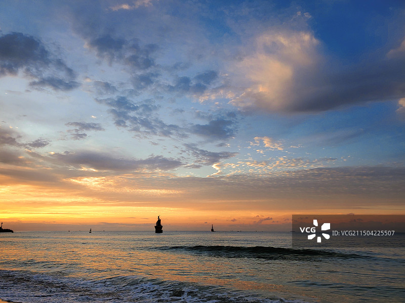 釜山海云台日出图片素材