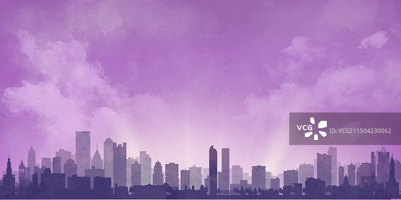 城市天际线剪影图片素材