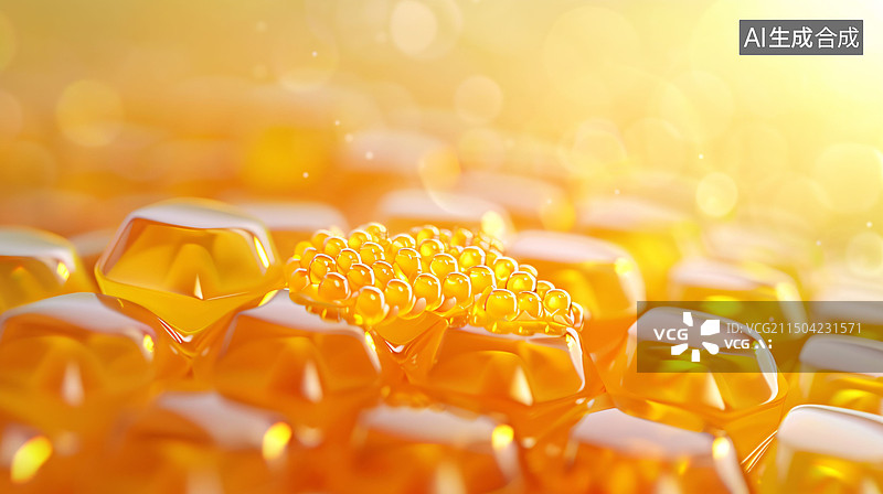 【AI数字艺术】滴落蜂蜜特写健康食物美味天然美食食品背景图片素材