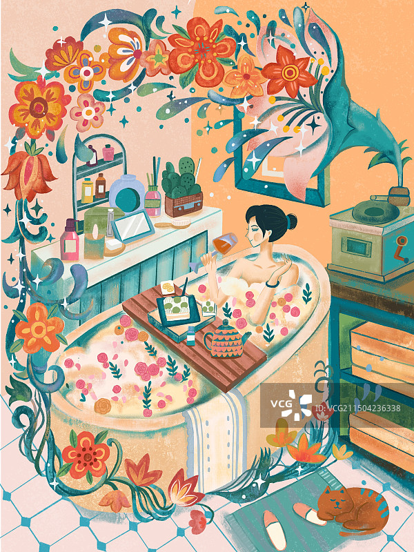 浴室插画图片素材