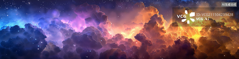 【AI数字艺术】梦幻天空云景漫画图片素材
