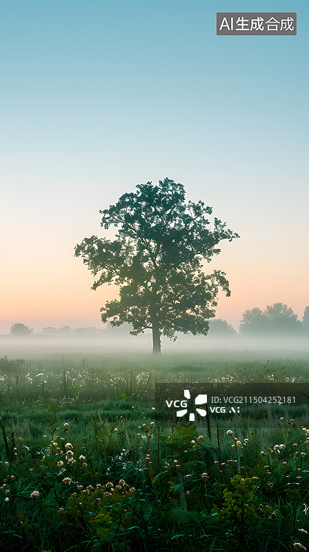 【AI数字艺术】春天大树背景图片素材