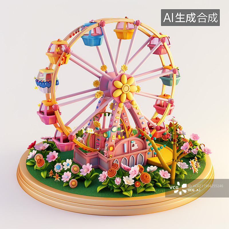 【AI数字艺术】游乐场 摩天轮图片素材