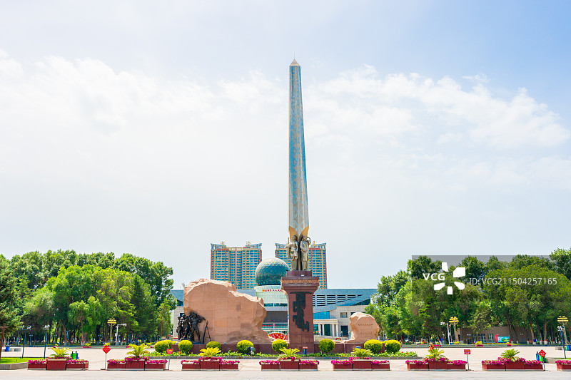 石河子市 军垦纪念币 军垦广场图片素材