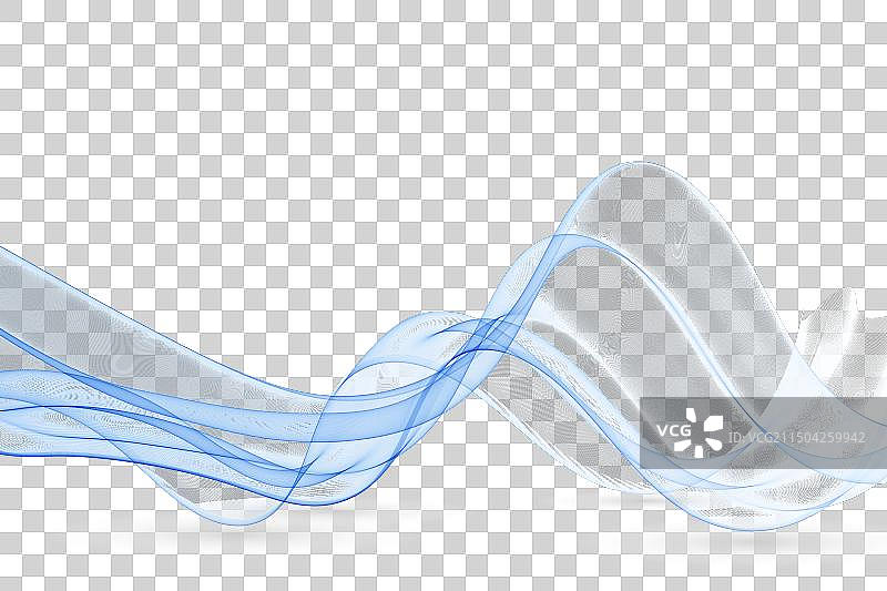 蓝色平滑烟雾波浪流动图片素材