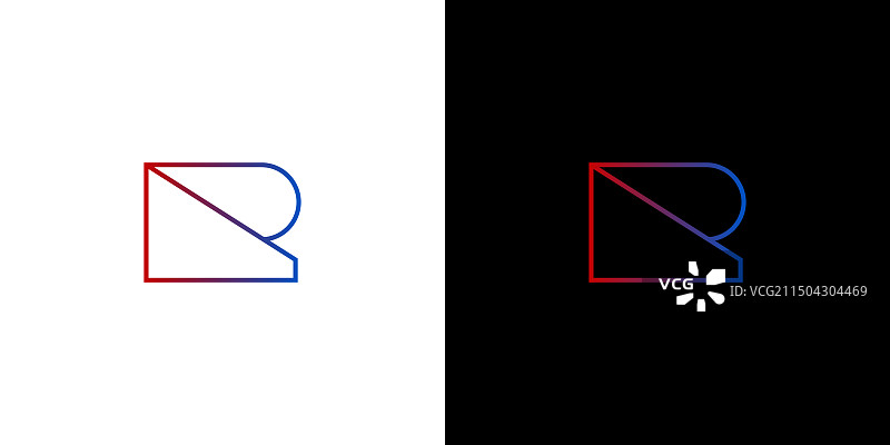 现代精致的R标志设计图片素材