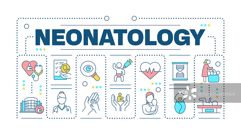白色背景上的新生儿科概念词图片素材