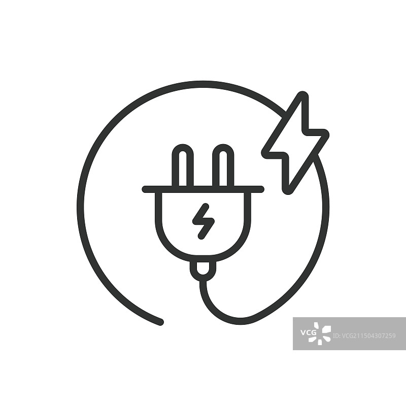 电源插头圆形电线线条设计图片素材