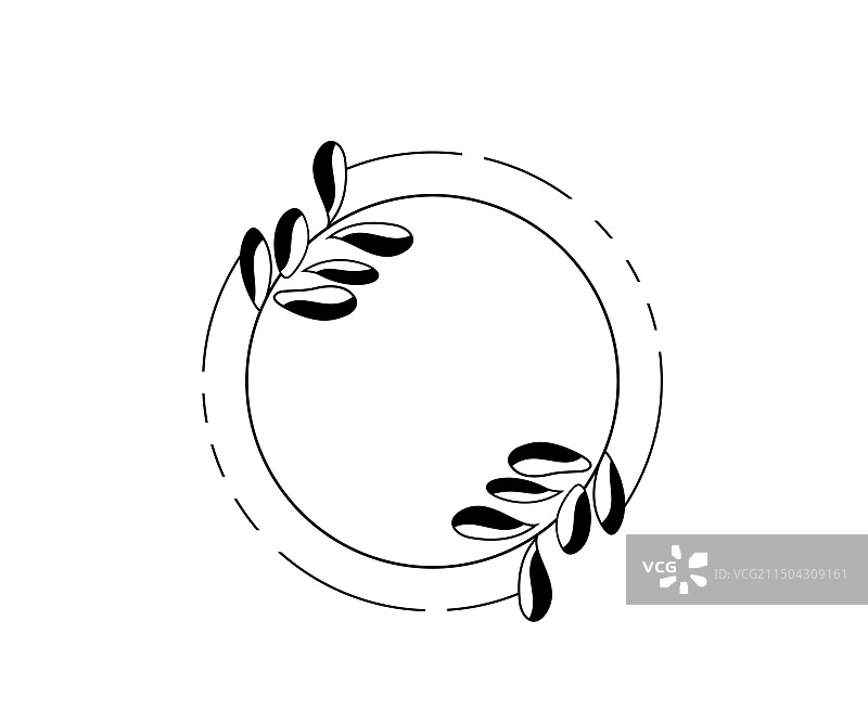 圆形树叶边框标志图片素材