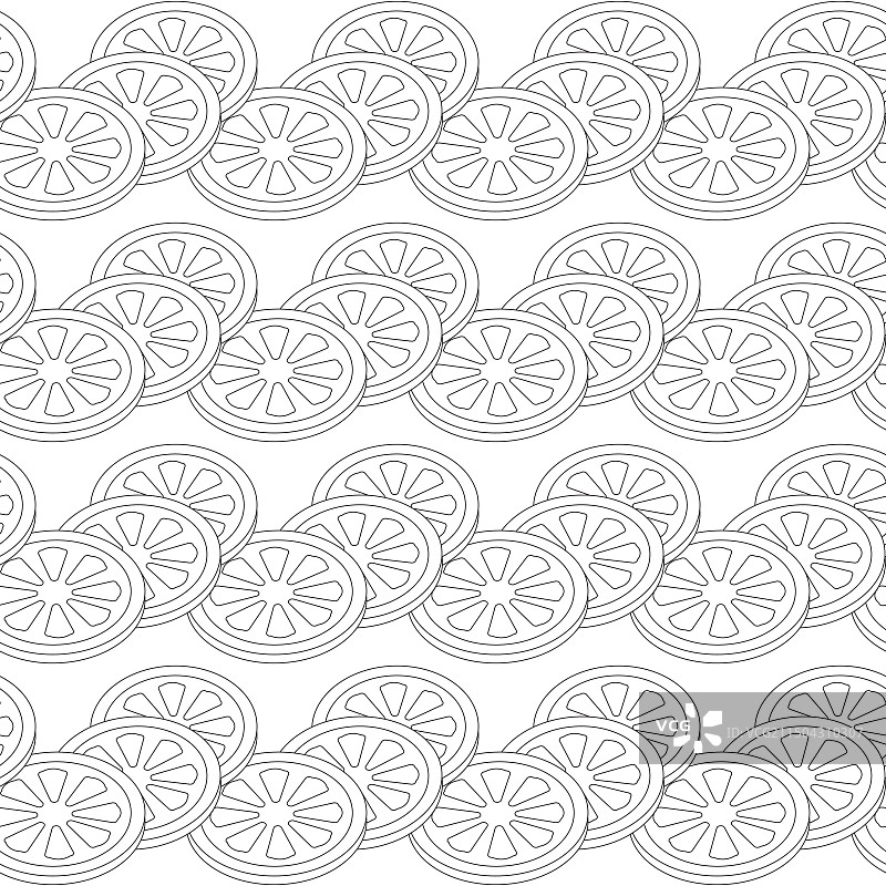 切开的柠檬涂鸦风格无缝图案图片素材