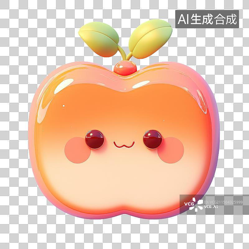 【AI数字艺术】拟人化的苹果水果形象免抠元素图片素材