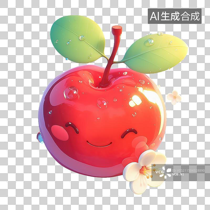 【AI数字艺术】樱桃水果卡通形象免抠元素图片素材