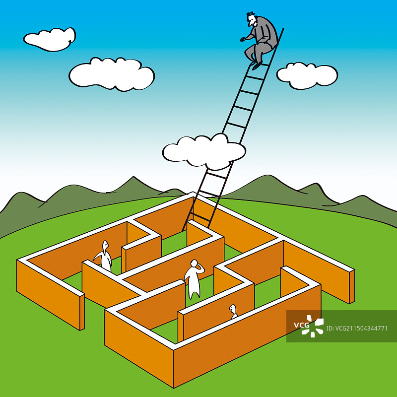 上帝视角下的迷宫图片素材