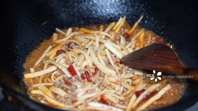 肉末炒茭白图片素材