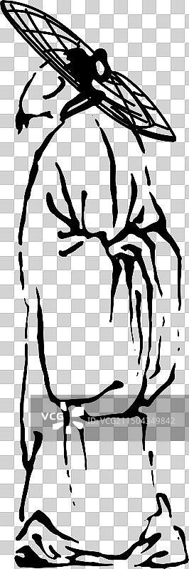 古代，诗人，插画，元素，黑白，线描，图片素材