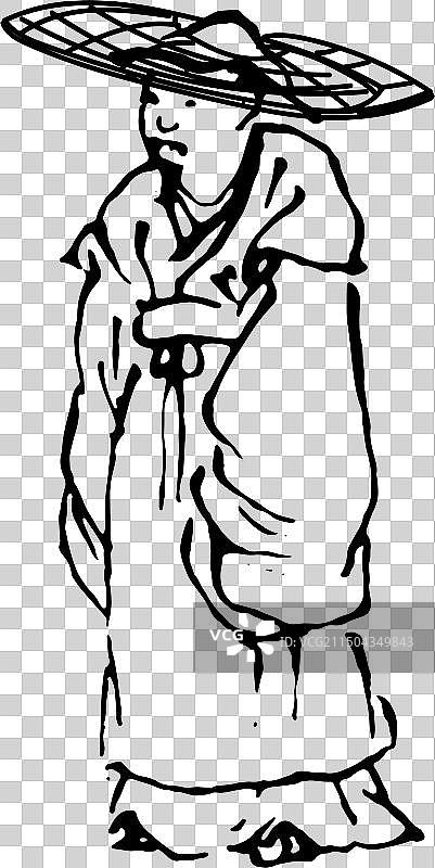 古代，诗人，插画，元素，黑白，线描，图片素材