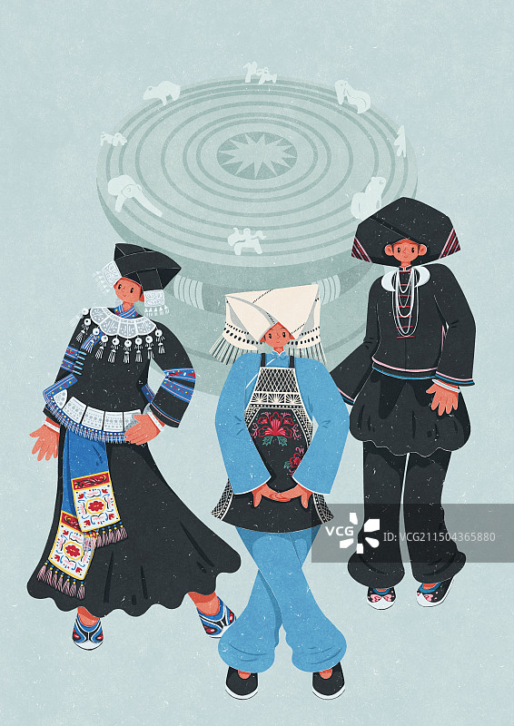 壮族不同地区传统服饰女性图片素材