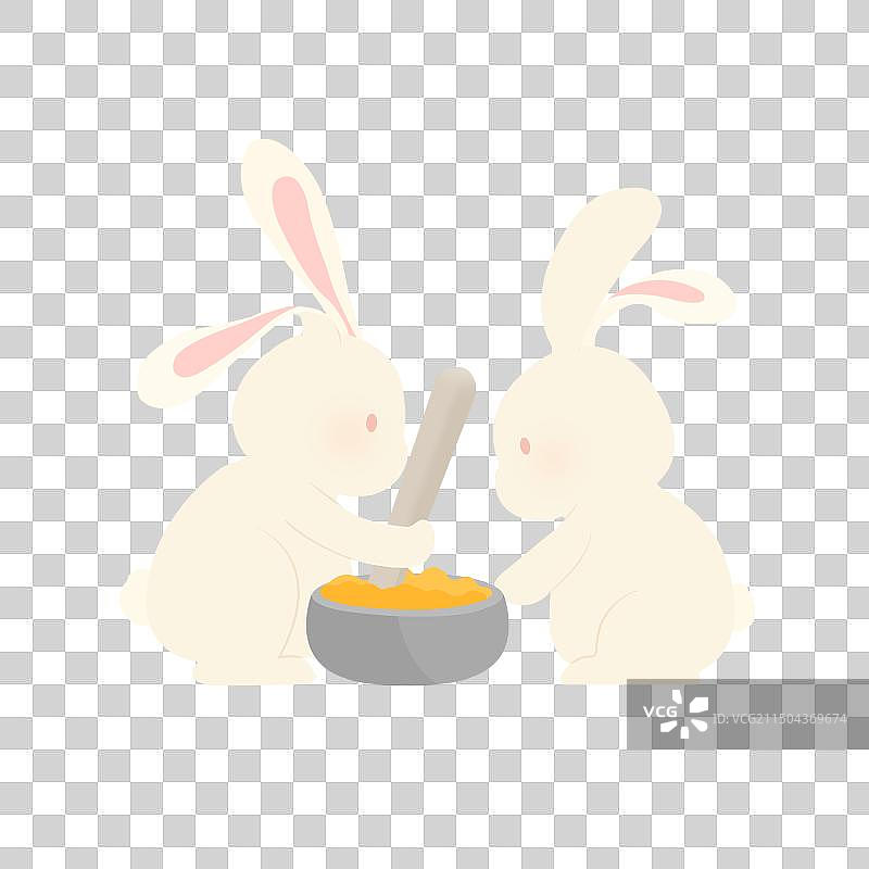 玉兔捣药图片素材