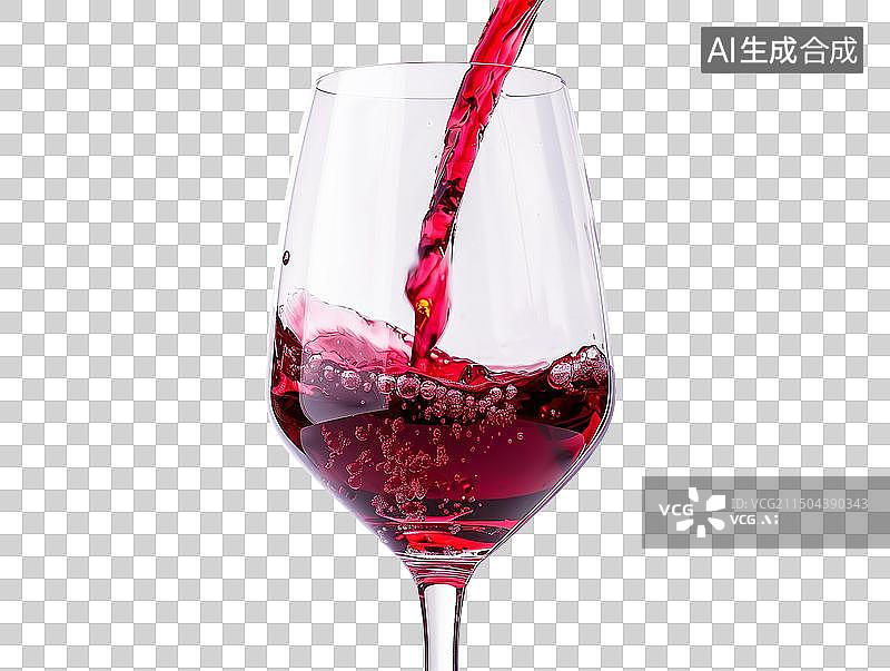 【AI数字艺术】免抠素材红酒倒进红酒杯图片素材