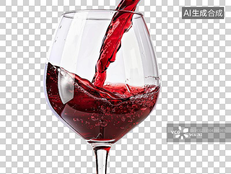 【AI数字艺术】免抠素材红酒倒进红酒杯图片素材