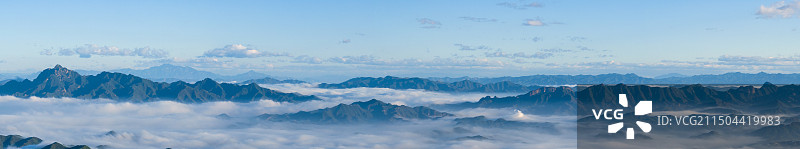 夏天河北承德金山岭山峦云海风光图片素材