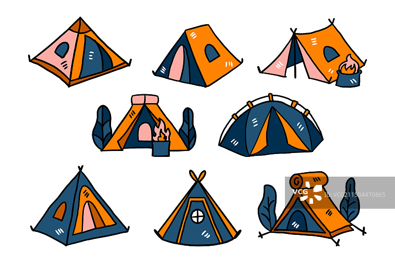 一套带树的帐篷图纸图片素材
